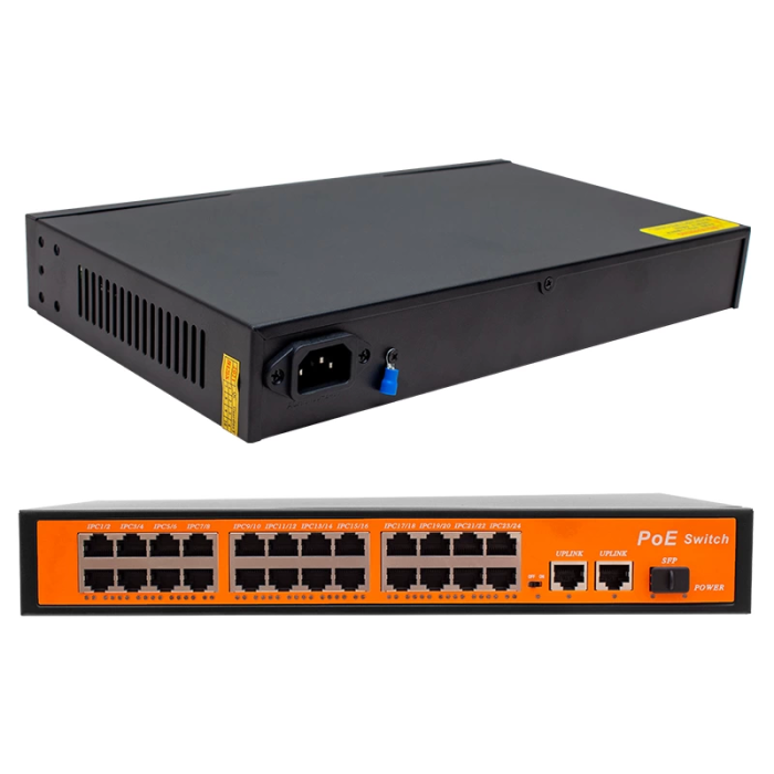 24 Port 10/100/1000 Mbps 300 Watt 24+3+sfp Poe Gıgabıt Ethernet Swıtch