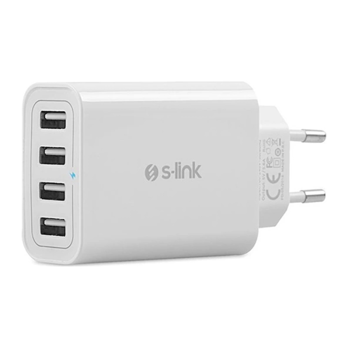 S-lınk Swapp Sw-c8 Beyaz 5 Volt - 5.6 Amper  4*usb Smart Port 2.4a Ev Şarj Adaptör