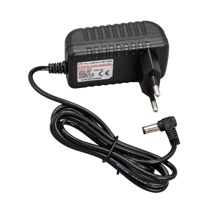 Pm-8115 12 Volt - 1.5 Amper 5.5*2.5 Uçlu Plastik Kasa Priz Tipi Adaptör