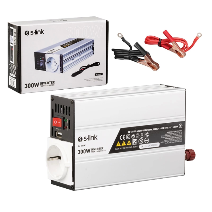 S-lınk Sl-300w 300w Dc12v-ac230v Çakmaktan Power Inverter