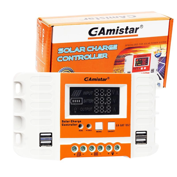 Amistar Gfk-1012 12 Volt - 24 Volt - 10 Amper 4 Usbli Dijital Otomatik Solar Şarj Regülatörü