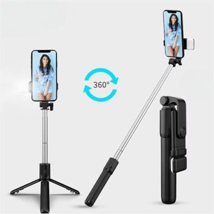 Kendiliğinden Led Işıklı Kumandalı Uzayabilen Selfie Çubuğu,masa Üstü Tripod