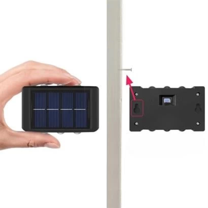 6 Ledli Solar Güneş Enerjili Aplik Led, Dekoratif Duvar Monteli Gün Işığı Led