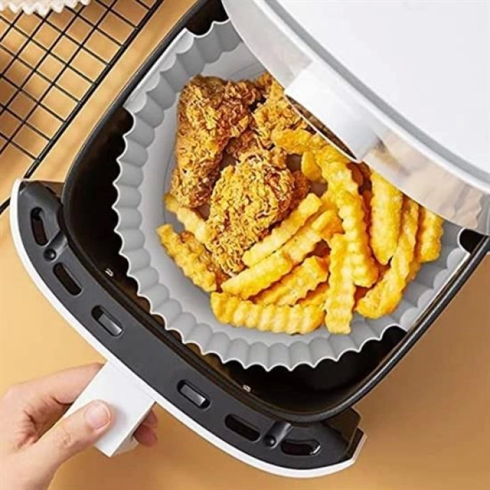 Renkli Isıya Dayanıklı Yıkanılabilir Silikon Fırın Ve Airfryer Yuvarlak Pişirme Matı 20 Cm