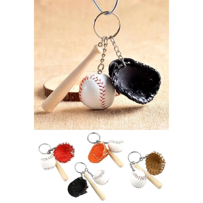 Gerçekçi Beyzbol Tasarımlı Şık Anahtarlık Kolye Çanta Süsü Baseball Keychain