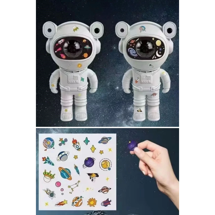 Stickerlı ,kumandalı Astronot Model Gece Lambası