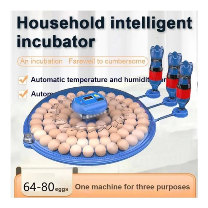 80 Yumurta Kapasiteli Tam Otomatik Çiftlik Kuluçka Makinesi Wifi Ampul Kamera Hediyeli Mz-80