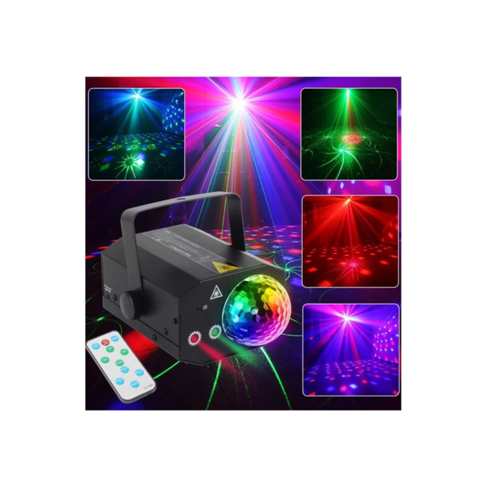 16 Çeşit Desen Rgb Sahne Disko Led Ve Lazer Işık