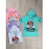 Minnie Mouse Baskılı Kapüşonlu Kız Çocuk Tişört - GBK107020