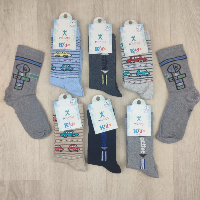 12 Adet Erkek Çocuk Uzun Penye Çorap - GBK101500