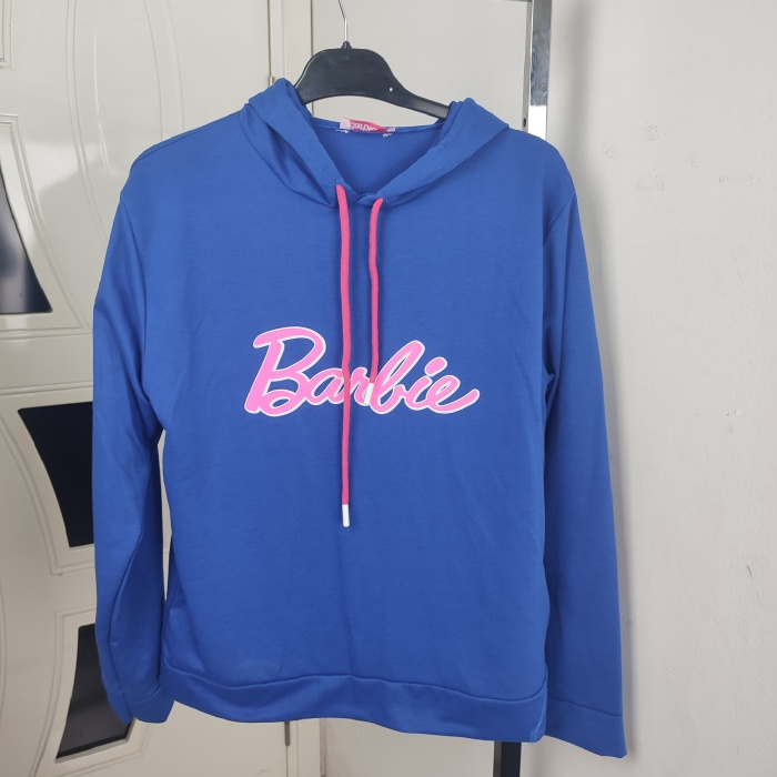 Barbie Baskılı Kapüşonlu Kadın Sweatshirt - GBK101850