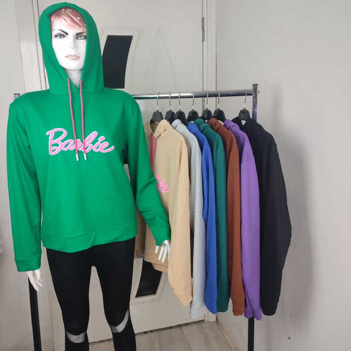Barbie Baskılı Kapüşonlu Kadın Sweatshirt - GBK101850