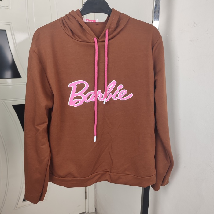 Barbie Baskılı Kapüşonlu Kadın Sweatshirt - GBK101850