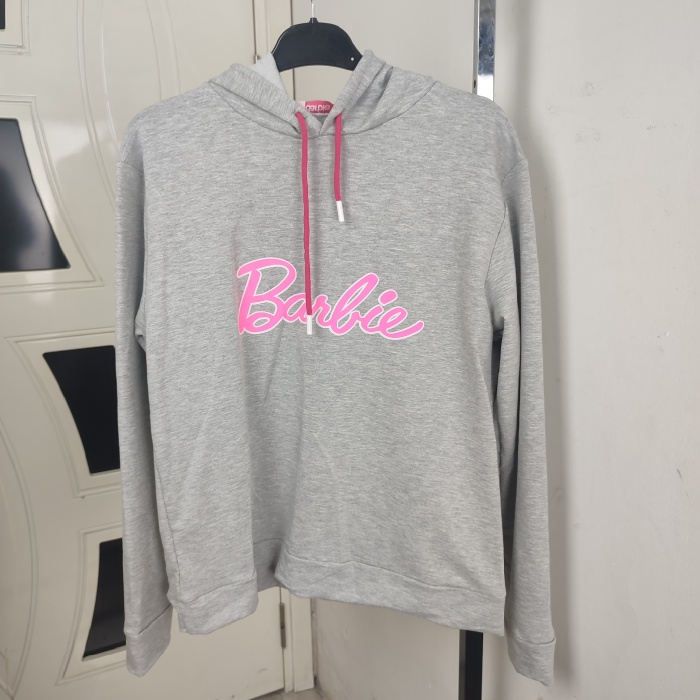 Barbie Baskılı Kapüşonlu Kadın Sweatshirt - GBK101850