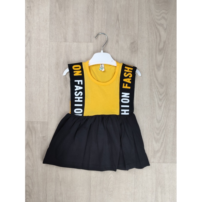 Fashion Yazılı Kız Çocuk Penye Elbise - GBK106010