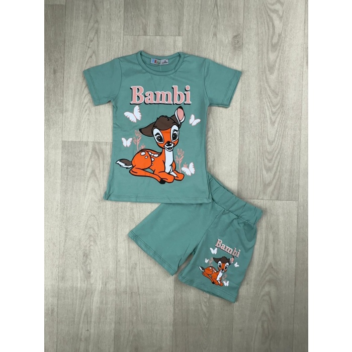 Bambi Yazılı Şortlu Kız Çocuk Takım - GBK207070