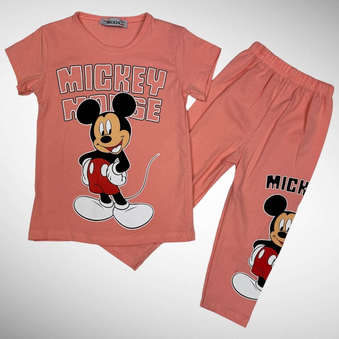 Mickey Mouse Baskılı Kız Çocuk Kapri Tayt Takım - GBK305010