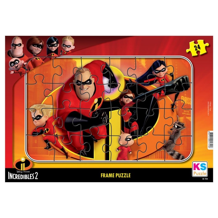 INC 704 Incredibles 2 Frame Puzzle 24 Parça