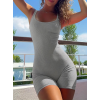 Kadın Kalın Askılı Bodycon Kaşkorse şort Tulum