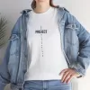 Unisex Bisiklet Yaka Baskılı T-Shirt - Beyaz