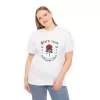 Unisex Bisiklet Yaka Baskılı T-Shirt - Beyaz