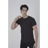 Erkek Gögüs Fileli Slim fit T-shirt - Siyah