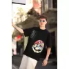 Erkek Mario Baskılı Oversize T-Shirt - Siyah