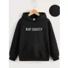 Çocuk Unisex Kapüşonlu Riot Society Baskılı Sweatshirt - Siyah