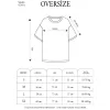 Unisex Bisiklet Yaka Baskılı Oversize T-Shirt - Siyah