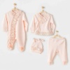 Andywawa AC25312 Newborn Chic Girl Tüllü 4Lü Hastane Çıkışı Salmon