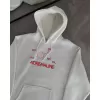 Kışlık Uzun Kol Kapşonlu SweatShirt - Beyaz