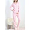 Süet Pijama Takımı Çizgilipembe - 40003.1049.