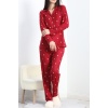 Süet Pijama Takımı Bordo - 40003.1049.