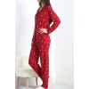 Süet Pijama Takımı Bordo - 40003.1049.