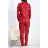 Süet Pijama Takımı Bordo - 40003.1049.