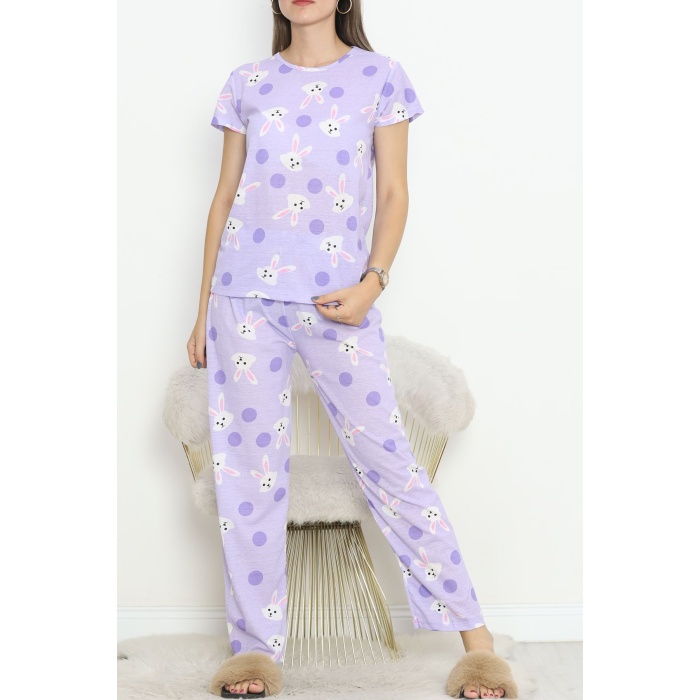 Desenli Pijama Takımı Açıklila - 130.1287.