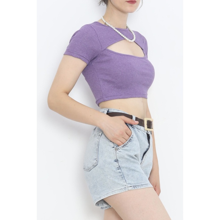 Dekolteli Crop Body Mor - 4121.1567.