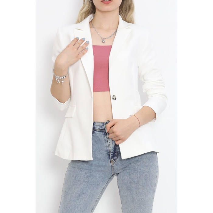 Blazer Ceket Beyaz - 18851.1247.