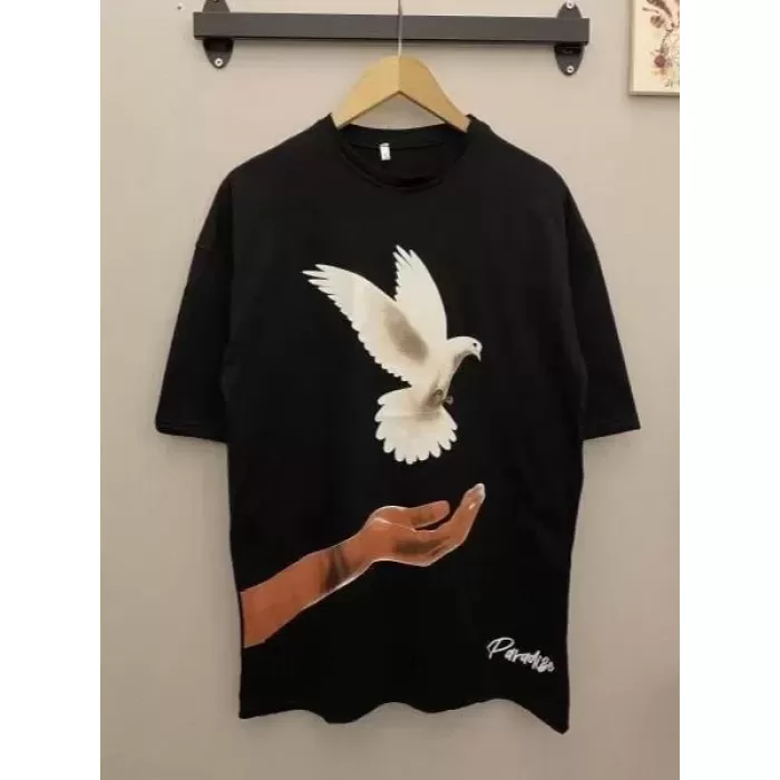 Dijital Baskılı T-Shirt - Siyah