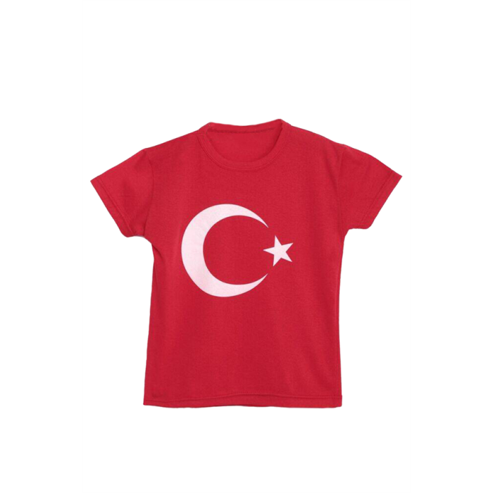 Bayrak Baskılı Tshirt | Kırmızı