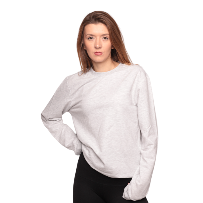 Bisiklet Yaka Kadın Sweatshirt 0149 | Açık Gri