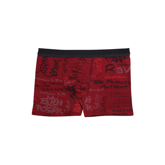 Desenli Erkek Çocuk Boxer 3001-2 | Bordo