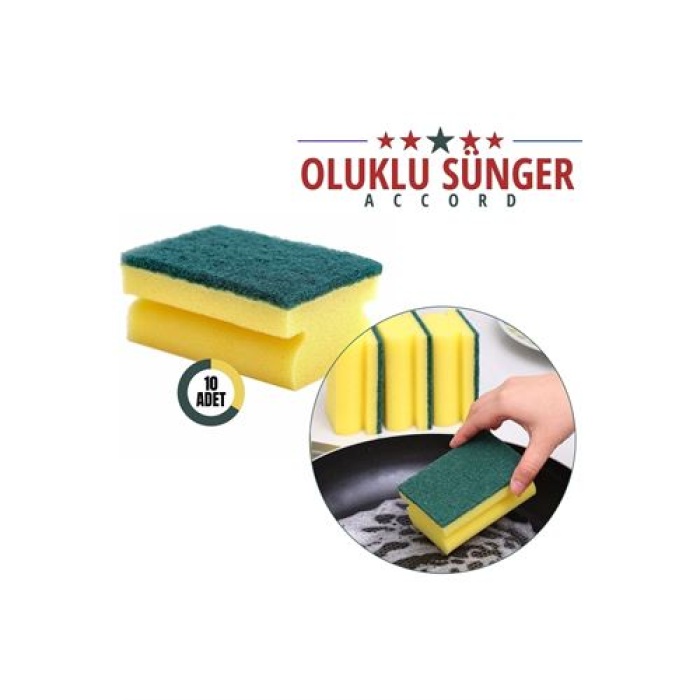 TransForMacion Oluklu 10 Adet Bulaşık Süngeri Geniş Kullanımlı 715981