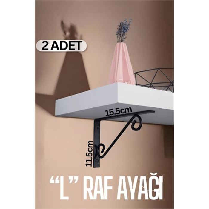 ModaCar Ferforje  L Raf Altı Raf Ayağı 15.5X11.5 cm 2 Adet