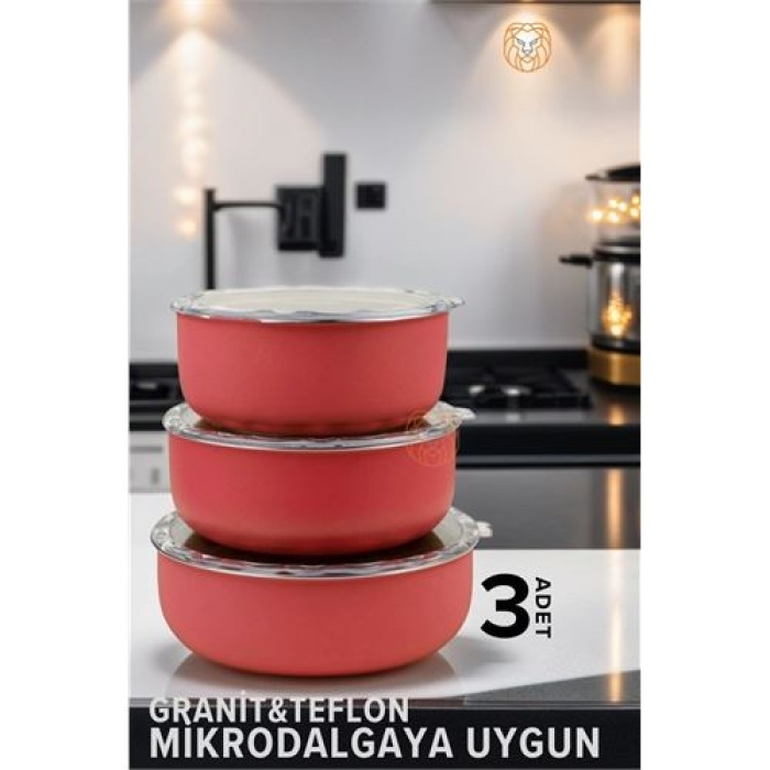 ModaCar Granit Teflon Saklama Kabı 3 lü Set