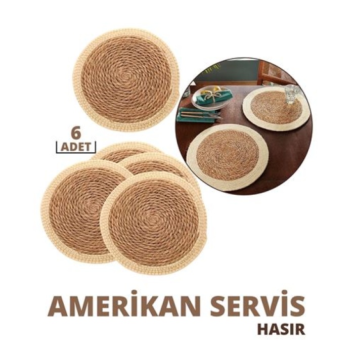 TransForMacion Hasır Amerikan Servis 6 lı Set Millan Loya Design 719142