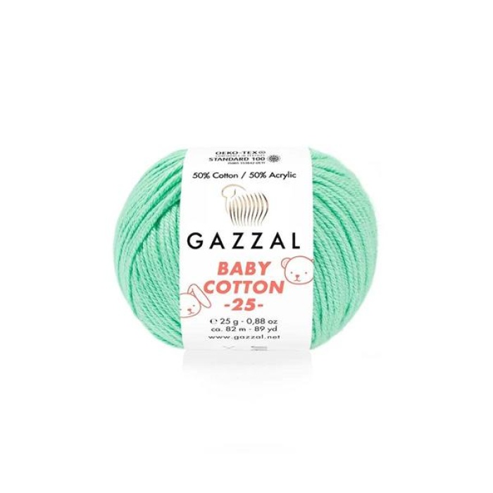 Gazzal Baby Cotton 25 El Örgü İpi Neptün Yeşili 3425