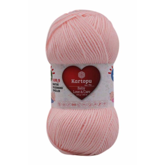 Kartopu Cotton Love El Örgü İpi  | Açık Pembe K699