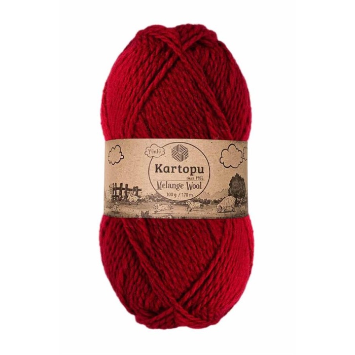 Kartopu Melange Wool El Örgü İpi Kırmızı K2117