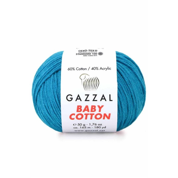 Gazzal Baby Cotton El Örgü İpi Canlı Mavi 3428